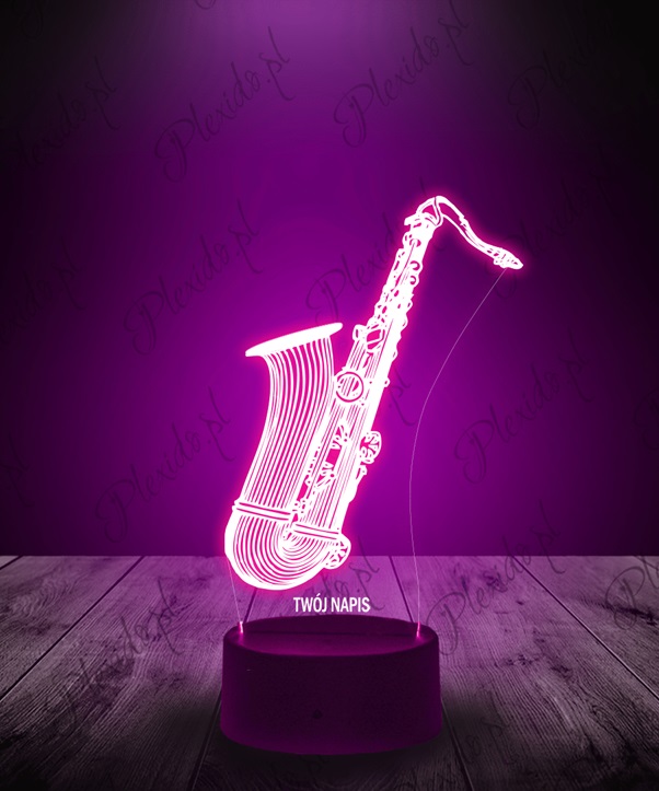 Lampka LED 3D dla nauczyciela muzyki lub pedagoga, który w wolnych chwilach gra na saksofonie